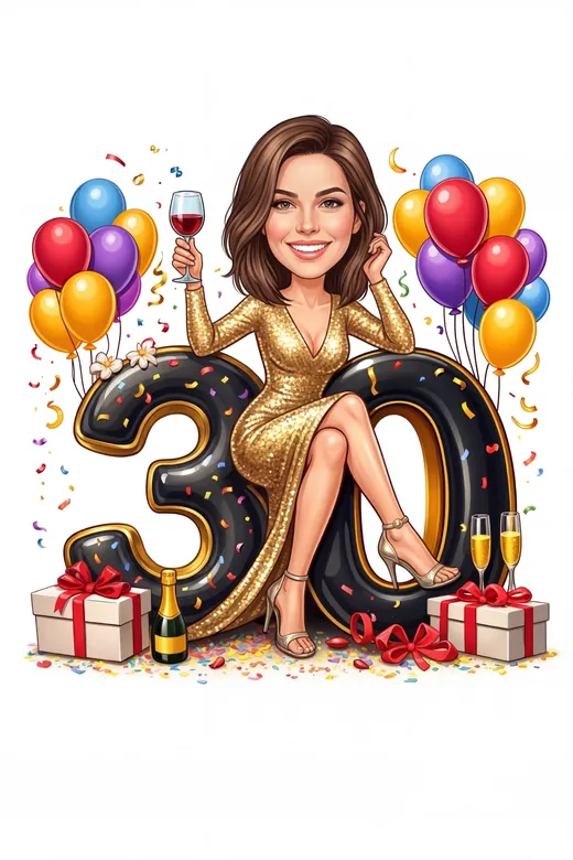 30th Birthday Caricature from photo