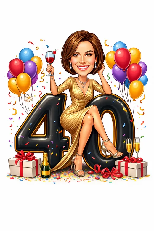 40th Birthday Caricature from photo