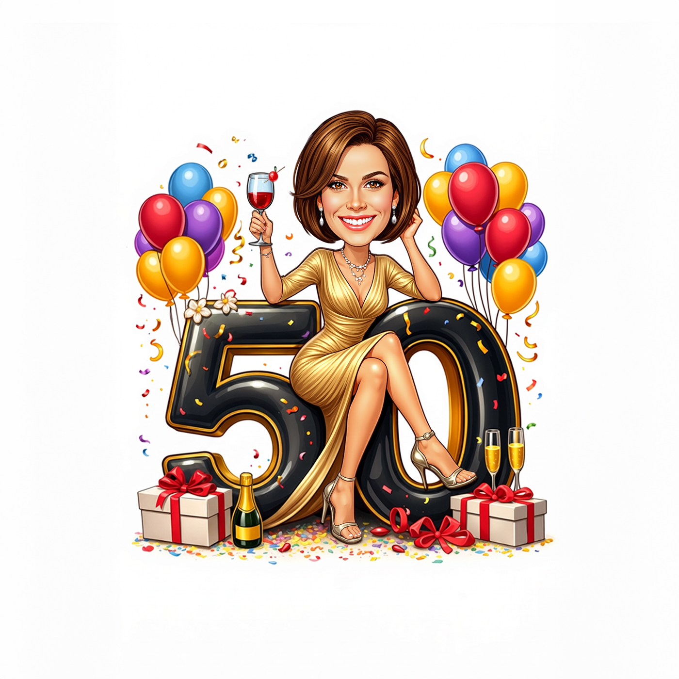 50th Birthday Caricature from photo