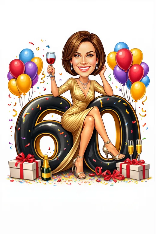 60th Birthday Caricature from photo