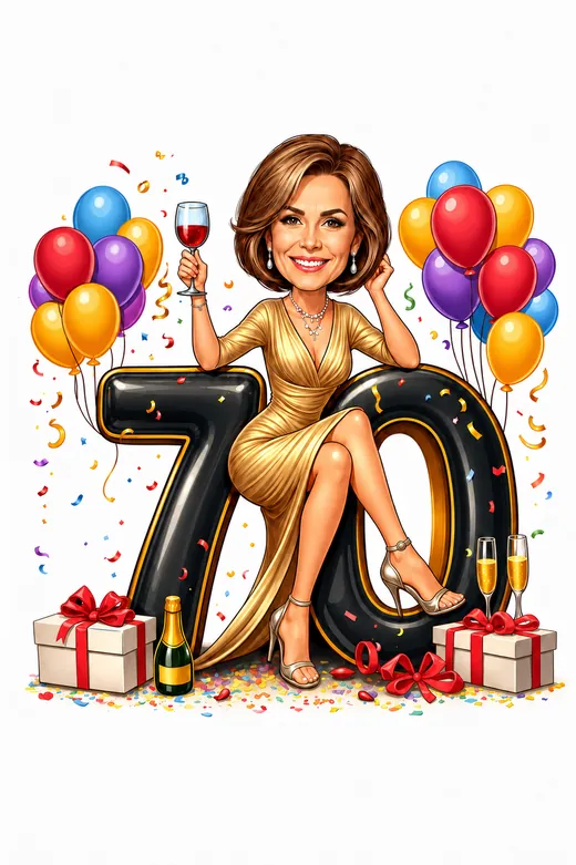 70th Birthday Caricature from photo