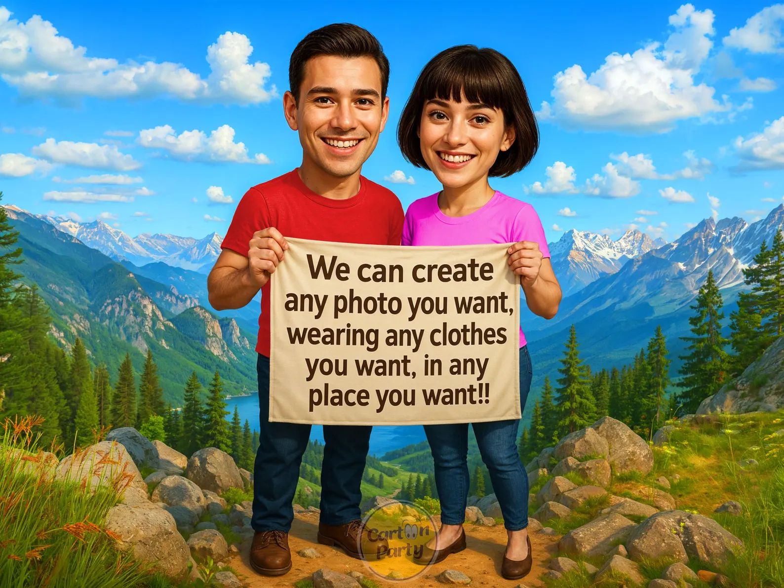 Custom caricature from photo example