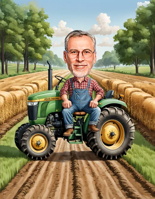 Farmer Caricature from Photo from photo